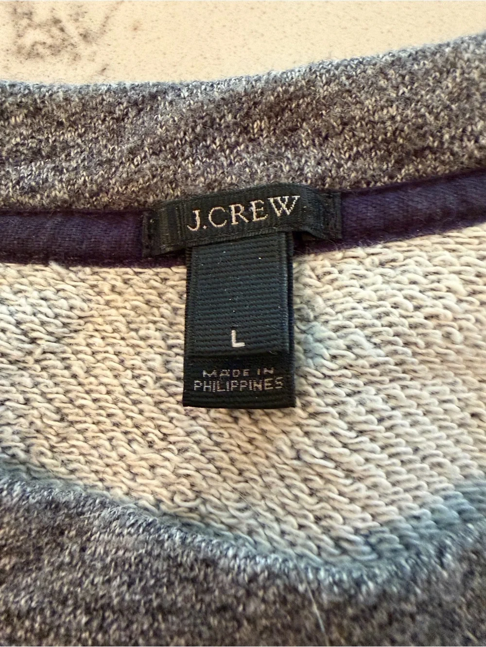 J.Crew Bow Short Sleeve Sweatshirt Gray Embellished Top Size Large